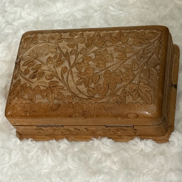 Carved Wooden Jewelry Box - Picture 2 of 4